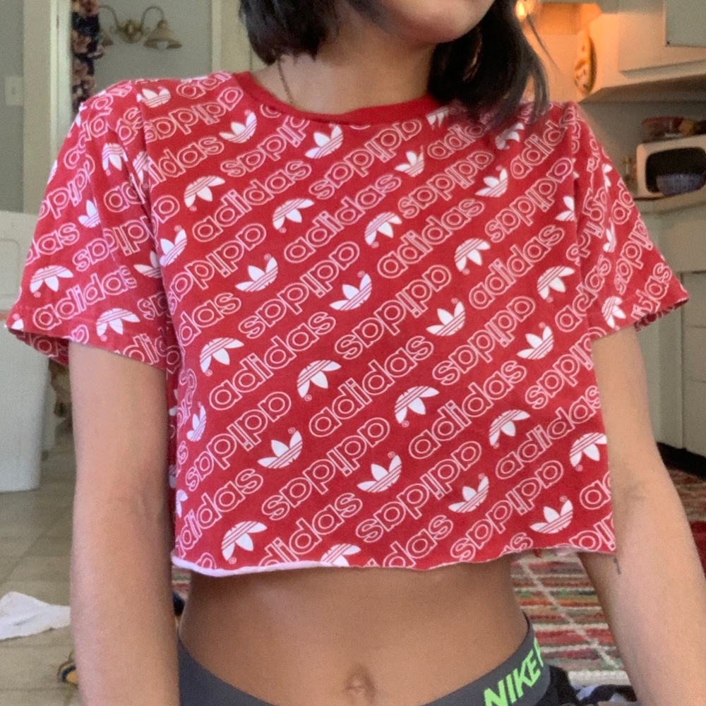reworked adidas crop top